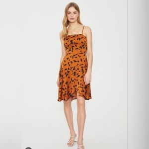 Cooper St wildcat strapping terracotta mini wrap dress size small